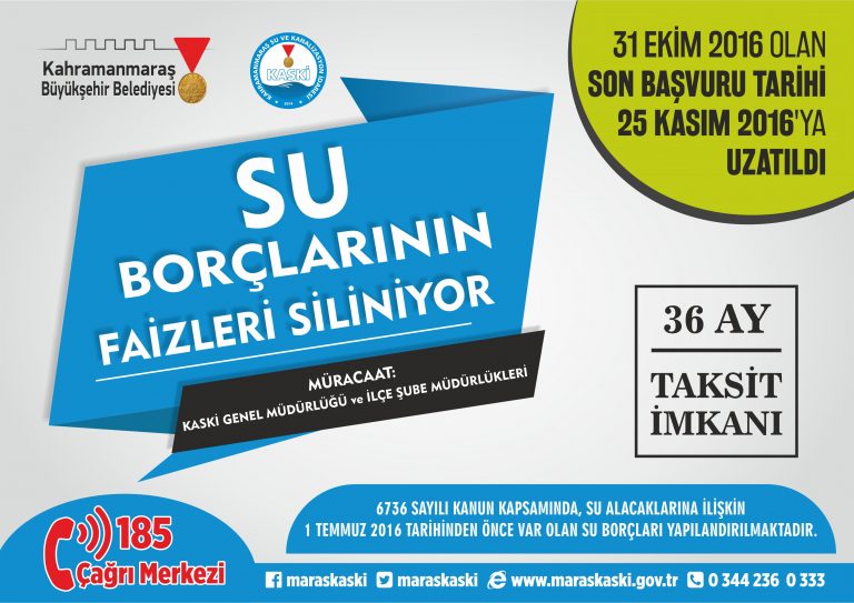SU BORÇLARININ YAPILANDIRMA SÜRESİ UZATILDI